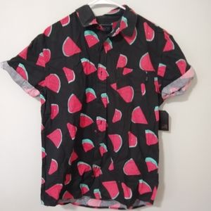 "Watermelon Sugar" Short sleeve button down